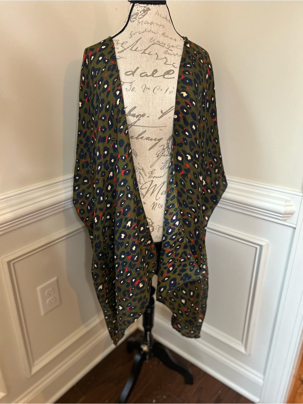 Do everything in love Olive Leopard-Print Open Front Cardigan